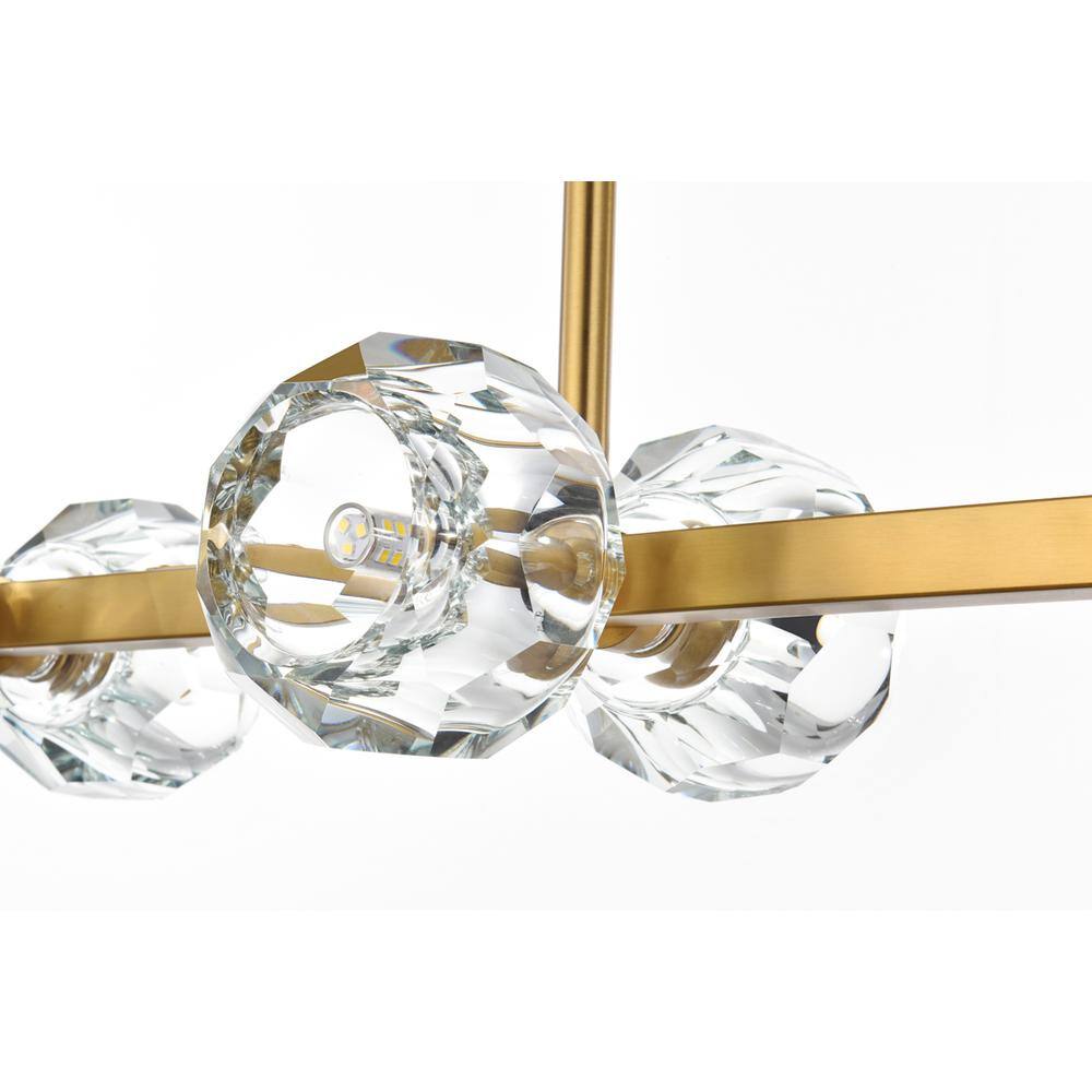 Alt View 2. Elegant Lighting - Eren 31 inch Pendant Light in Satin Gold - Satin Gold.