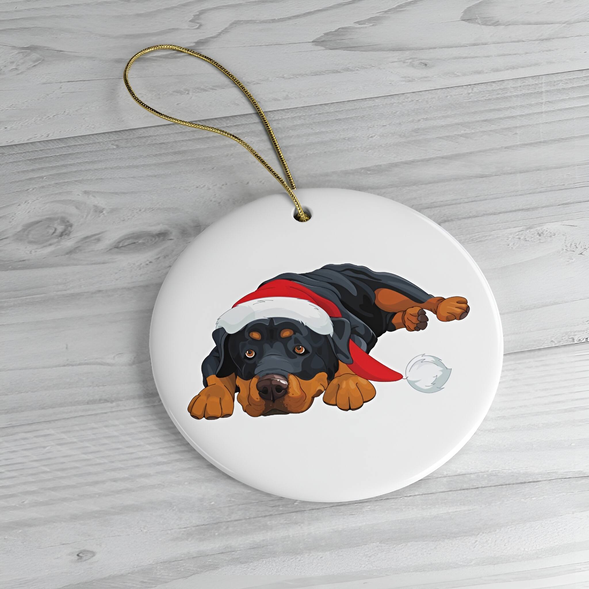 Back. OrnamentallyYou - Rottweiler Christmas Ornament - Multi-colored.