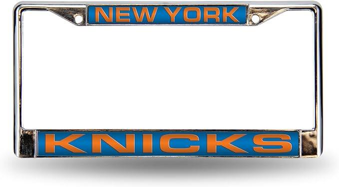 New York Knicks NBA Chrome Metal Laser Cut License Plate Frame