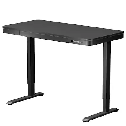 Front. FlexiSpot - EW2 Series 48"W Quick-Install Electric Height-Adjustable Standing Desk for Home Office - Black.