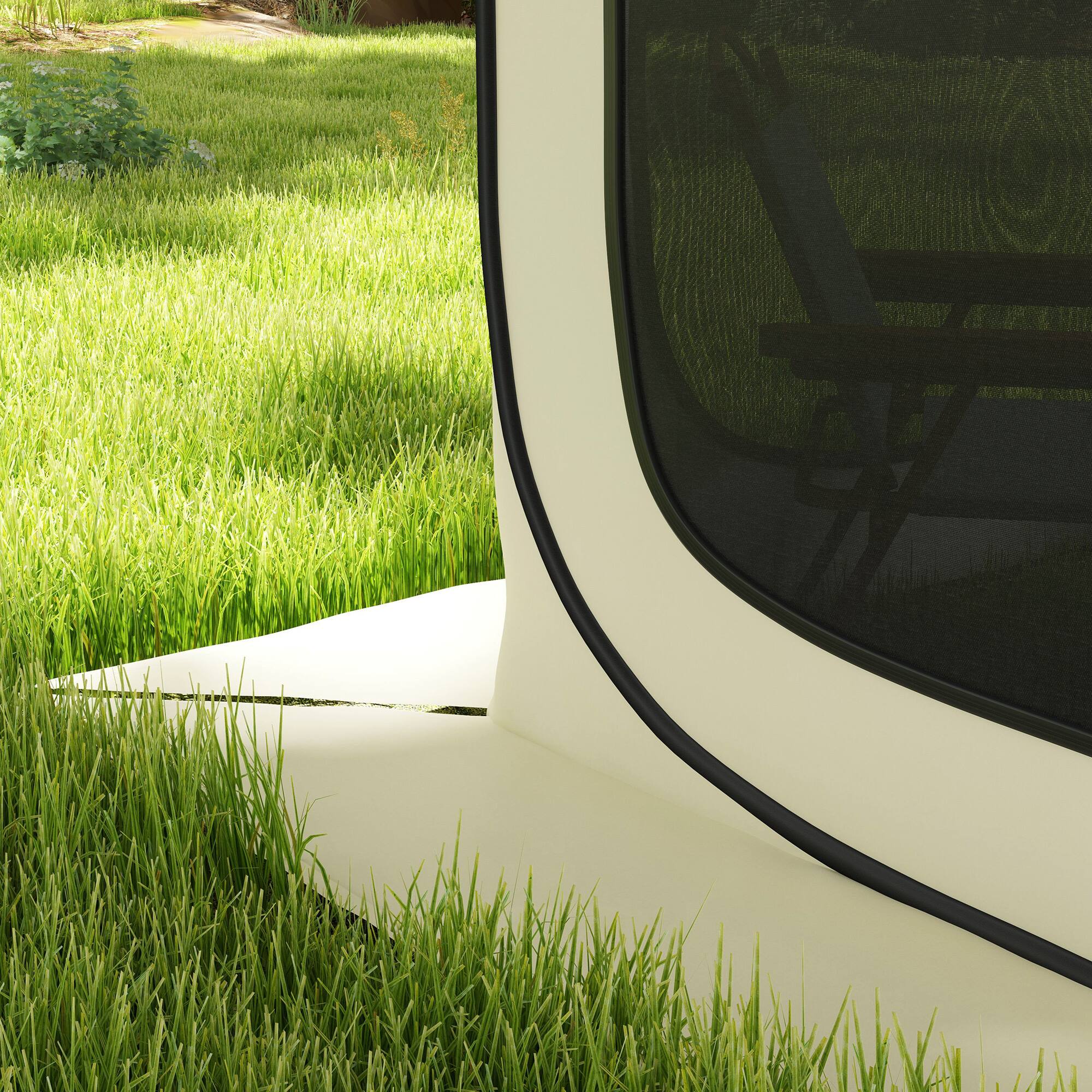 Alt View 8. Outsunny - 6 x 6ft Pop Up Screen Tent, Portable Camping Gazebo Canopy Screen House with UPF50+ Oxford Cloth and Carry Bag - Beige.