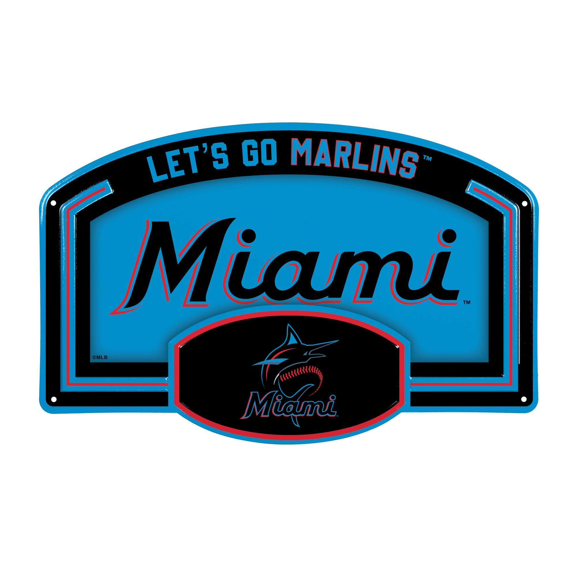 Miami Marlins 11" x 17" Embossed USA Steel Buckle Wall Sign