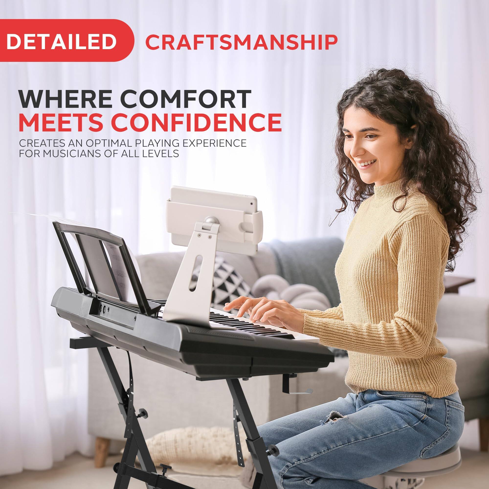 DETAILED CRAFTSMANSHIP  
WHERE COMFORT MEETS CONFIDENCE  
CREATES AN OPTIMAL PLAYING EXPERIENCE FOR MUSICIANS OF ALL LEVELS