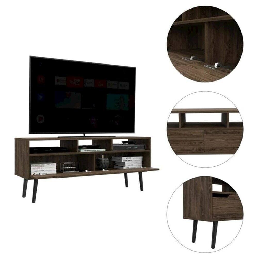 Alt View 2. TuHome - Oslo Tv Stand Dark Walnut MDF - Brown.