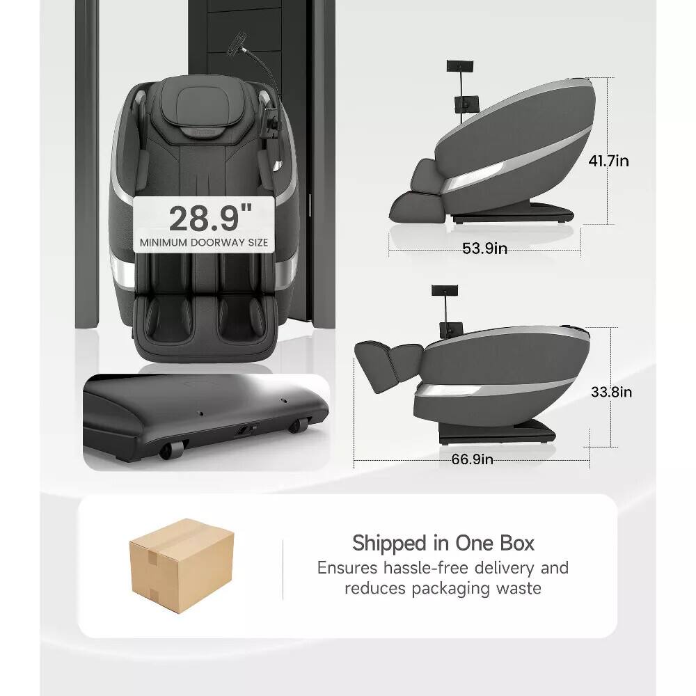 - **Minimum Doorway Size:** 28.9"
- **Dimensions:**
  - Height: 41.7in
  - Width: 53.9in
  - Depth: 33.8in
  - Seat Height: 66.9in
- **Shipped in One Box:** Ensures hassle-free delivery and reduces packaging waste