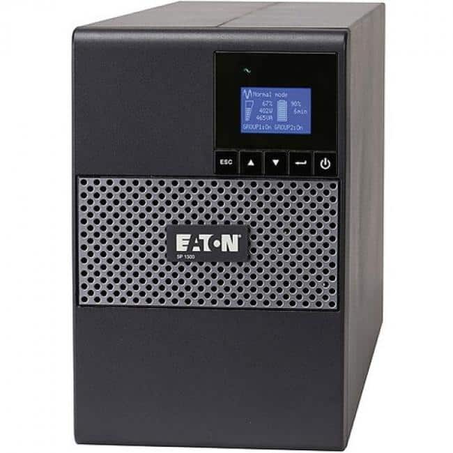 Eaton - 5P 850VA 600W 230V Line-Interactive UPS, C14 Input, 6 C13 Outlets, True Sine Wave, Cybersecure Network Card - Unknown
