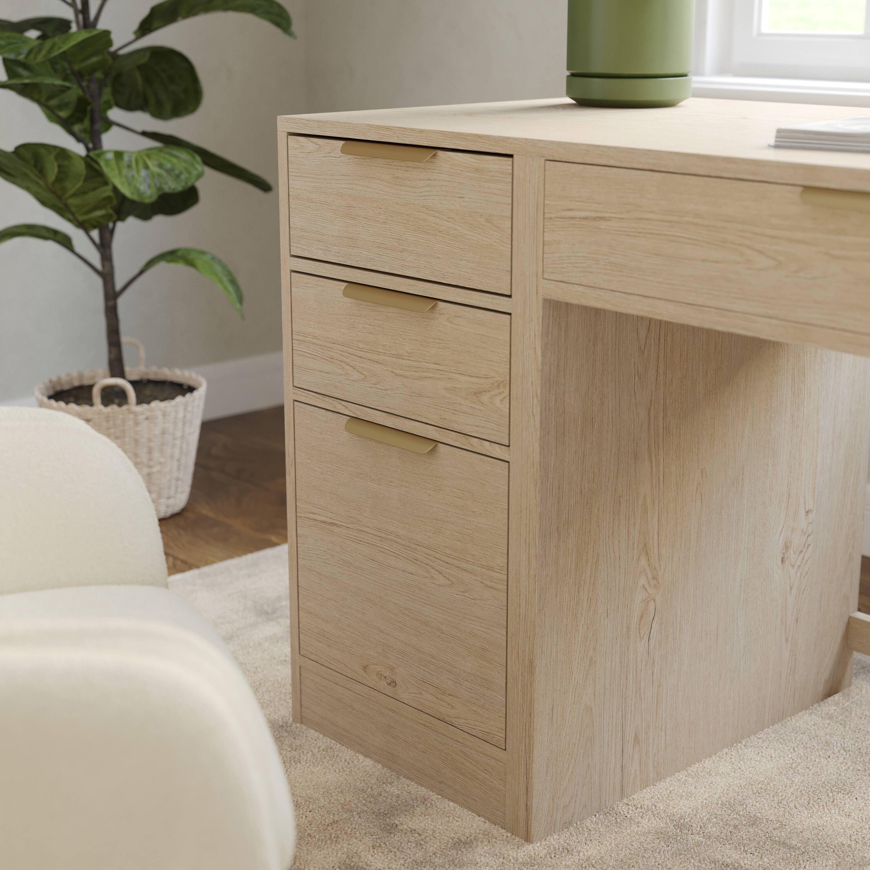 Alt View 1. Martha Stewart - Kayden Home Office Modular 3 Drawer File Cabinet - Light Natural.