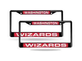 Rico Industries - Washington Wizards NBA Black Metal (Set of 2) Laser Cut License Plate Frame Set - Multi