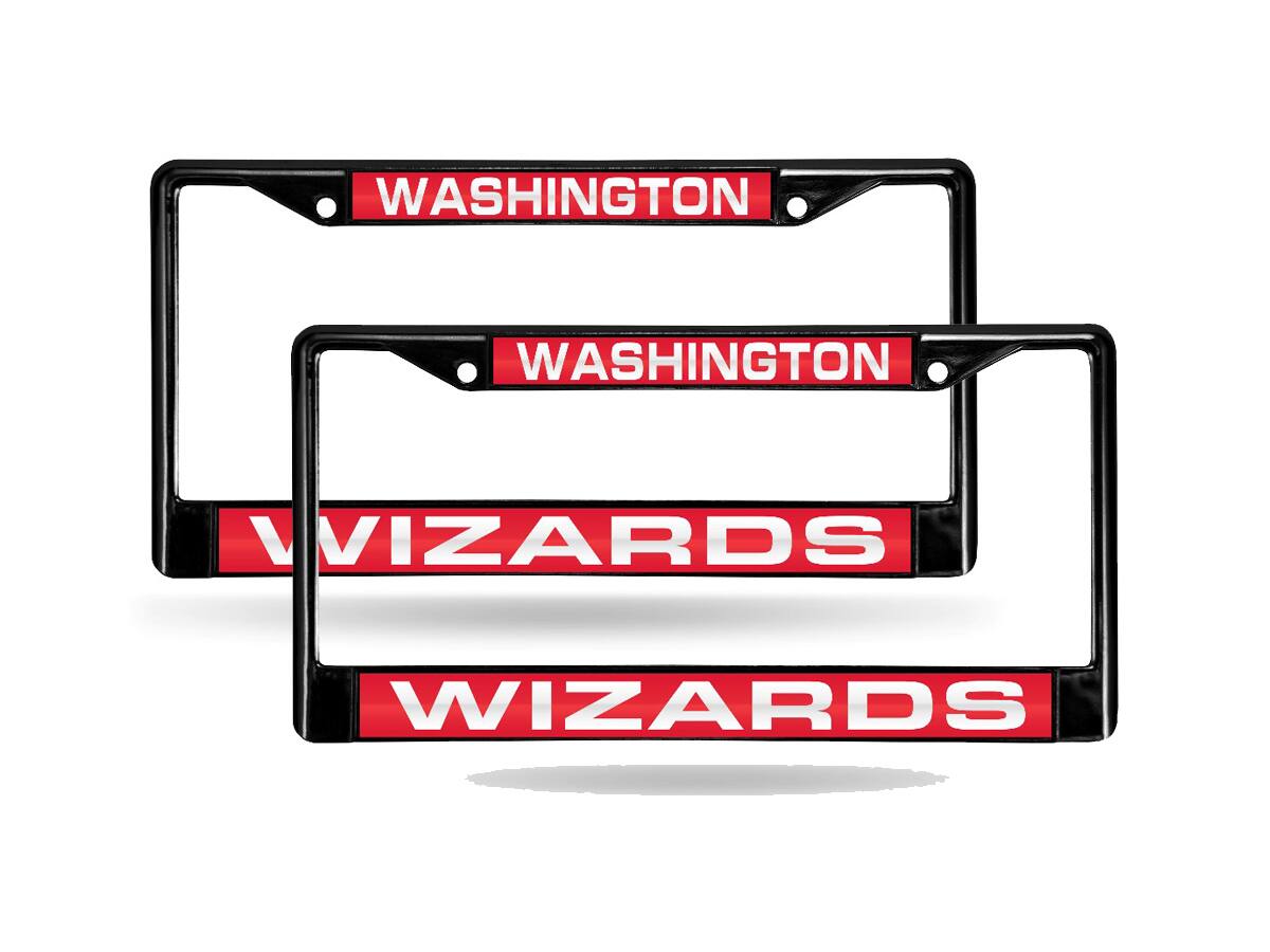 Washington Wizards NBA Black Metal (2) Laser Cut License Plate Frame Set