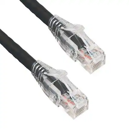 Front. Sanoxy - Sanoxy 25ft Cat6 Ethernet Cable 550MHz UTP Network Patch Cord with Clear Snagless Boot Black - Black.