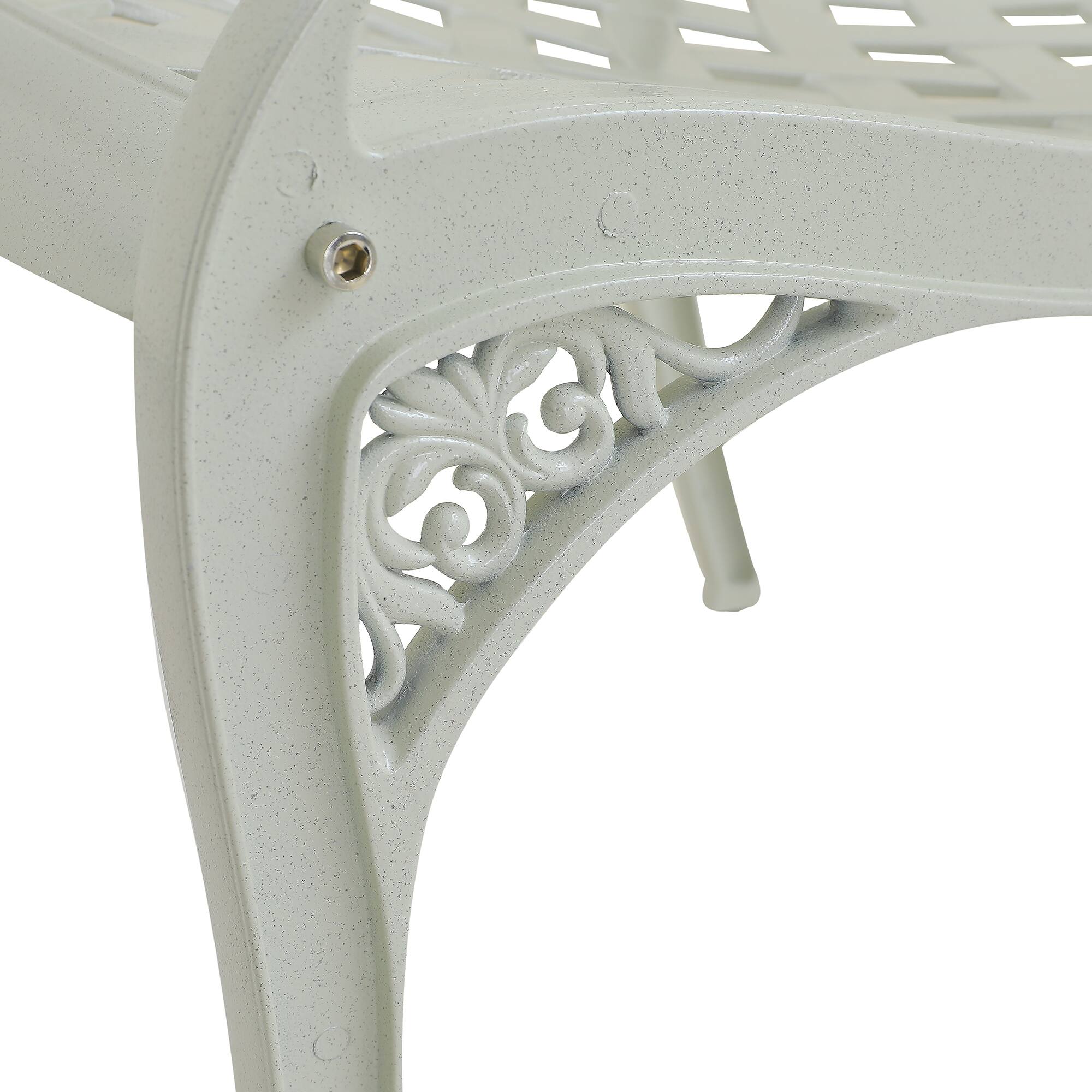Alt View 7. Mondawe - 2-Piece Cast Aluminum Stationary Dining Chairs - White.