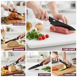 Knife Set 15Pcs Black