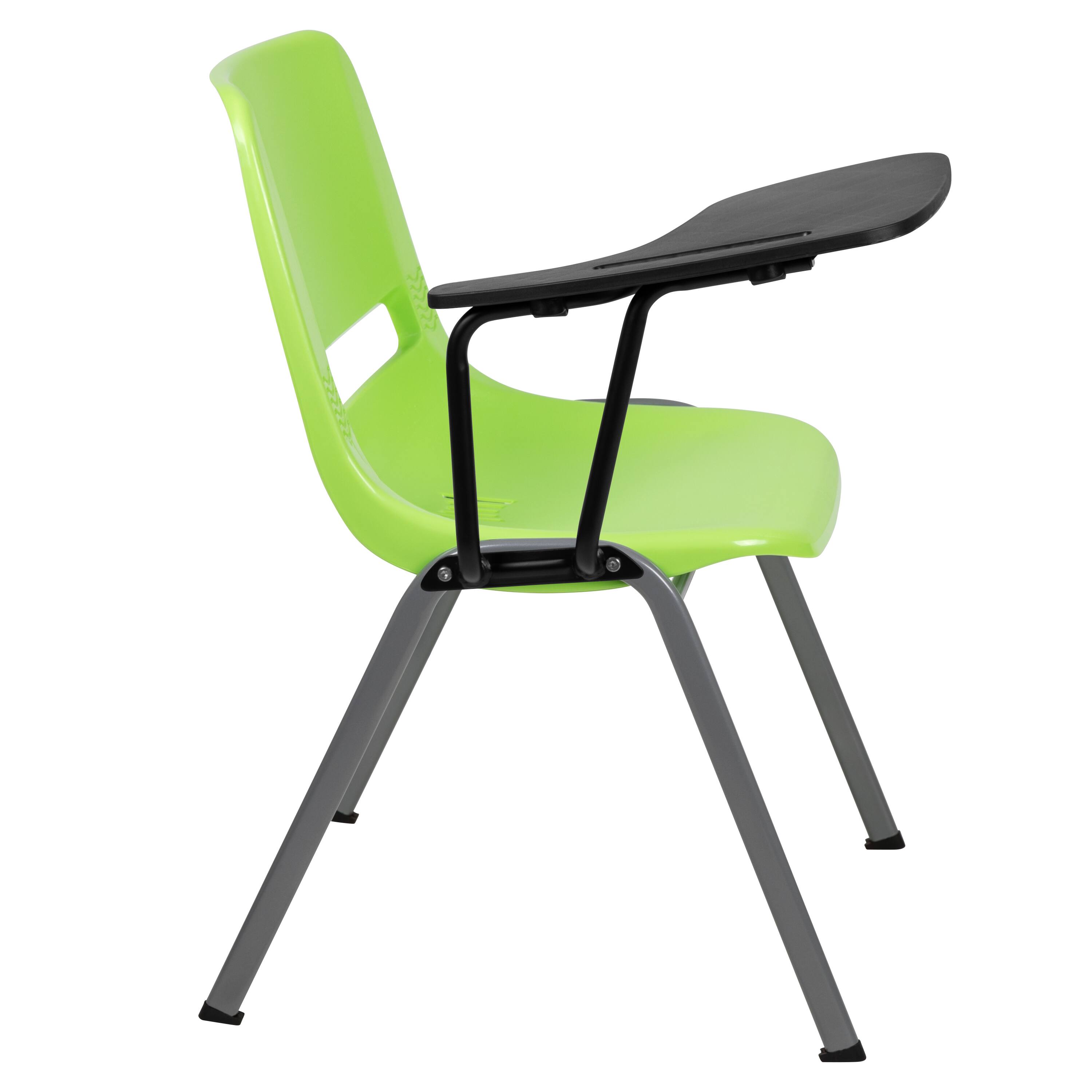 Alt View 6. Emma + Oliver - Ergonomic Shell Chair with Right Handed Flip-Up Tablet - Tablet Arm Desk - Green.