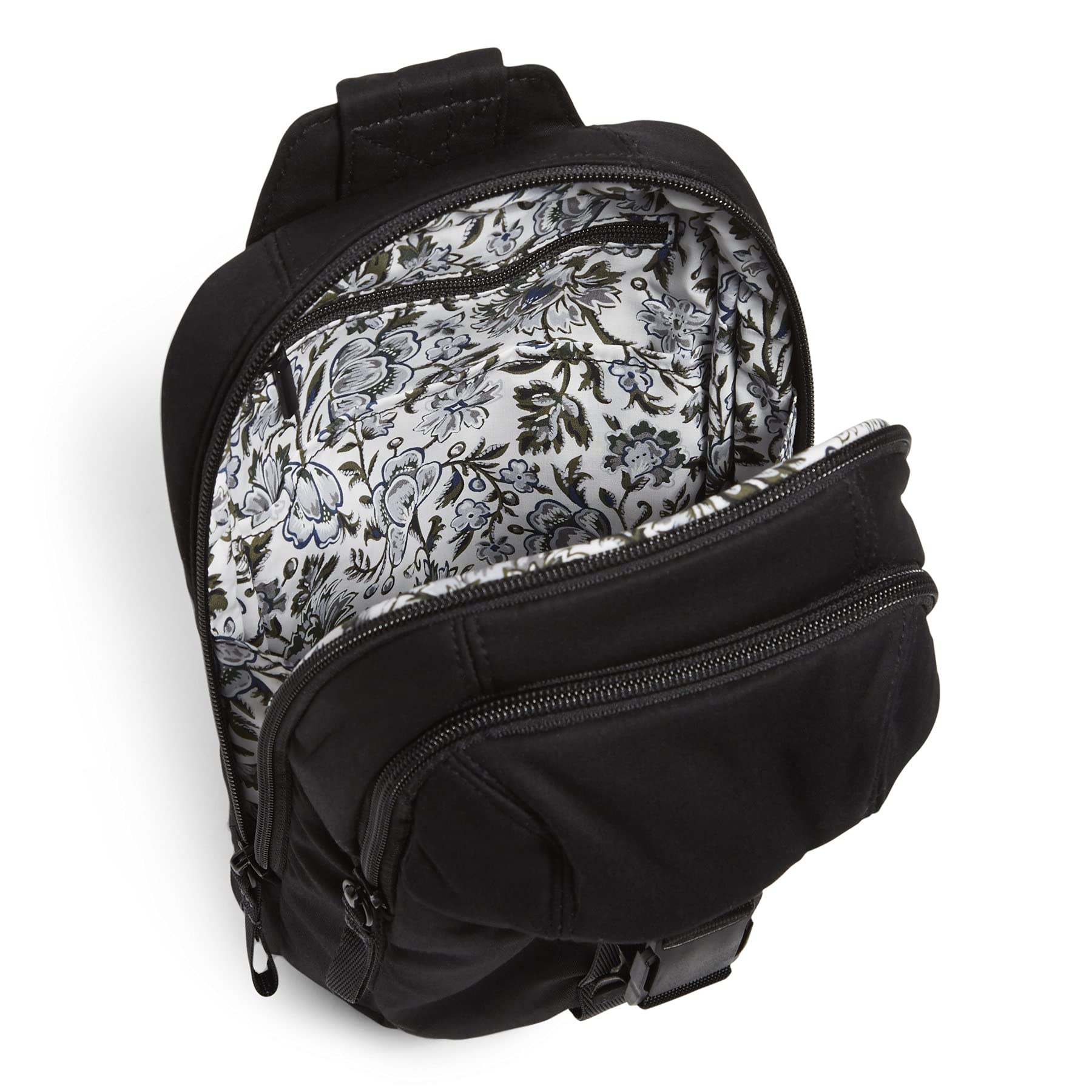 Back. Live At Space - Women's Cotton Utility Sling Backpack  Black - Recycled One Size - Galaxy Gray - Recycled Cotton-One Size.