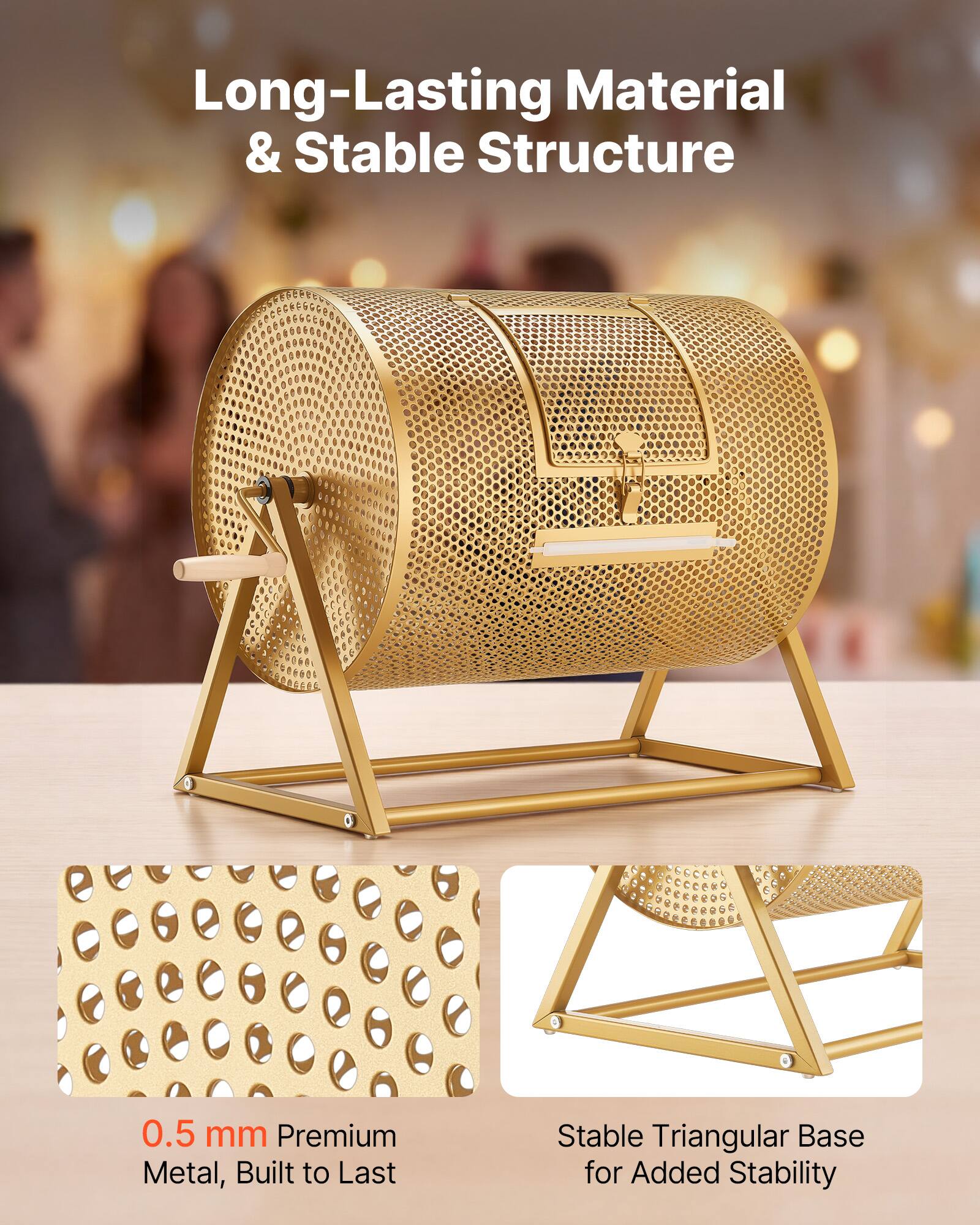 Long-Lasting Material & Stable Structure

0.5 mm Premium Metal, Built to Last

Stable Triangular Base for Added Stability