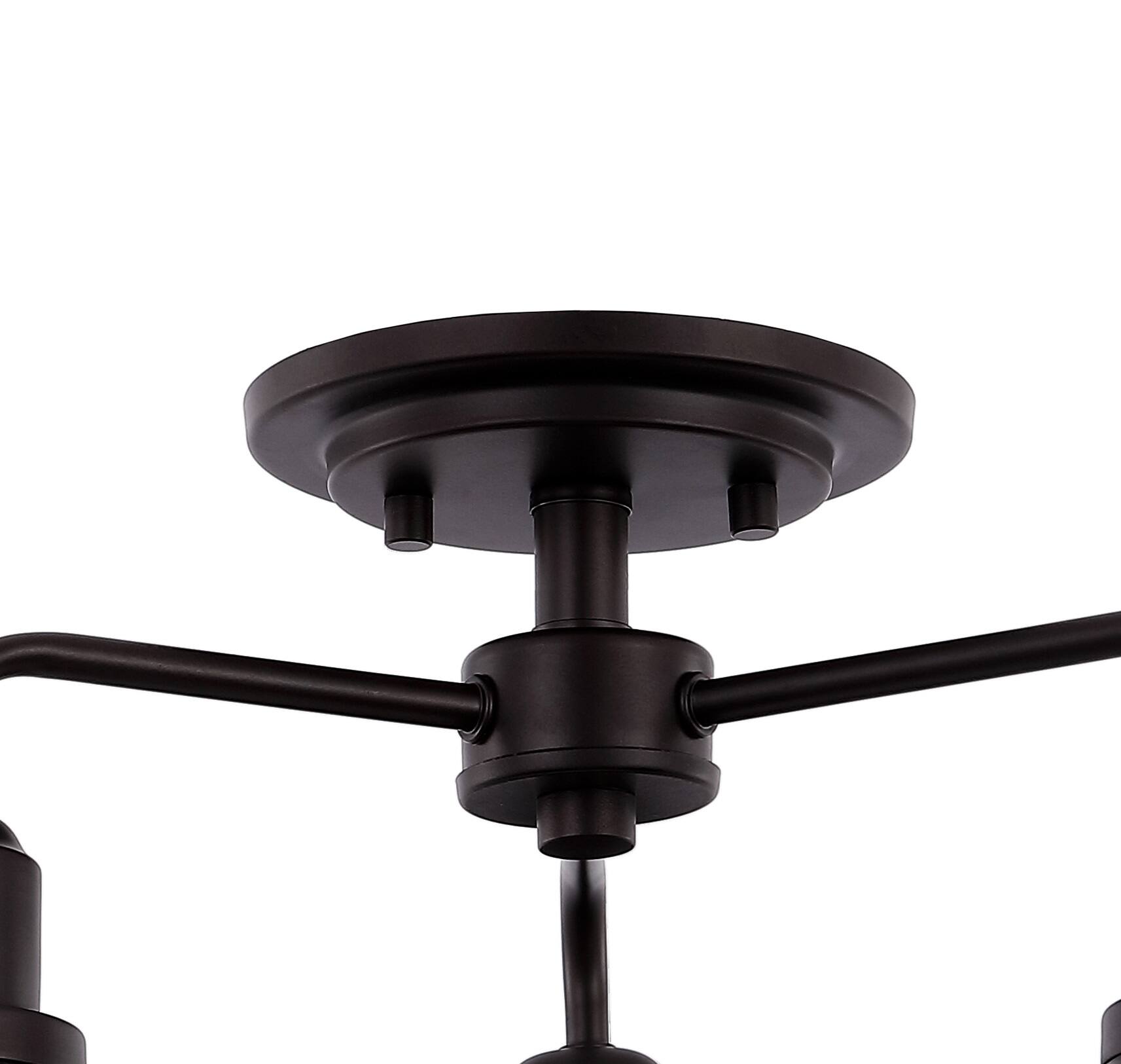Alt View 4. Jonathan Y - Calvin 18.5" 3-Light Iron Industrial LED Semi Flush Mount, Oil Rubbed Bronze - Oil Rubbed Bronze.