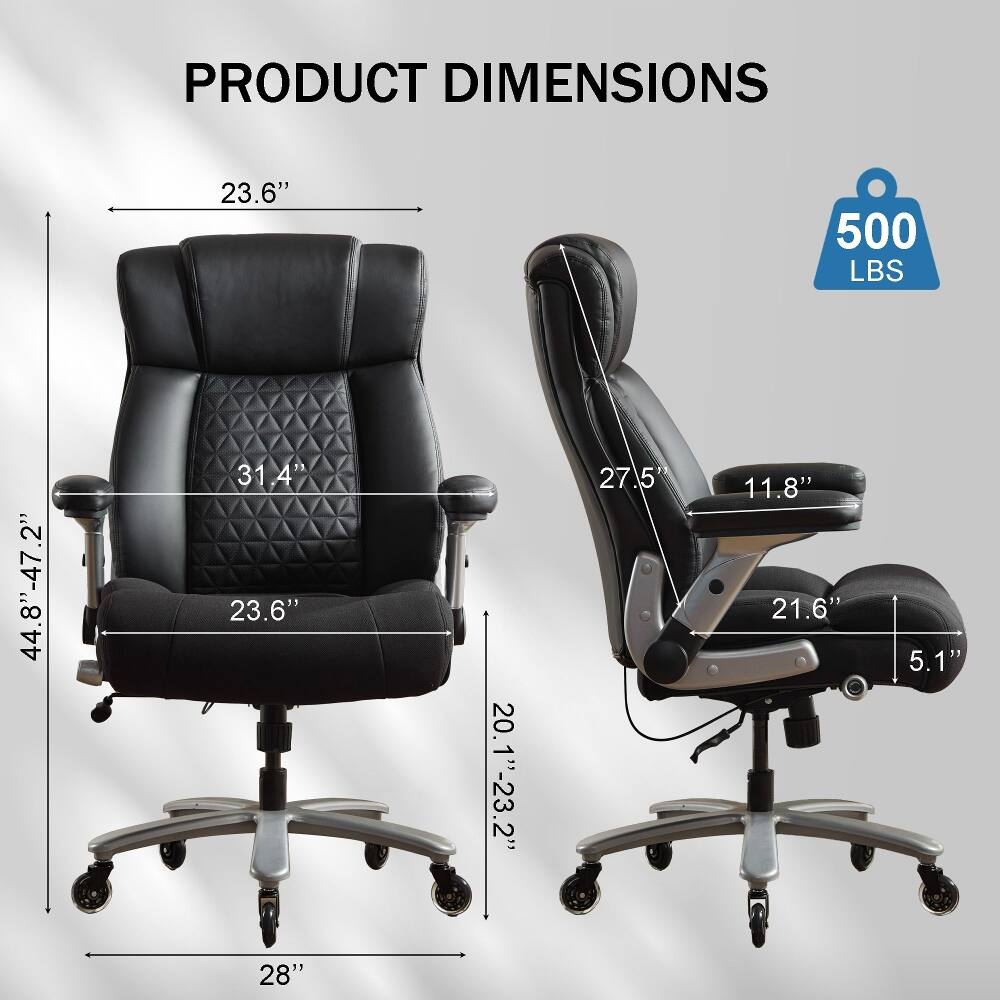 PRODUCT DIMENSIONS

- 23.6"
- 500 LBS
- 44.8"-47.2"
- 31.4"
- 23.6"
- 20.1"-23.2"
- 27.5"
- 11.8"
- 21.6"
- 5.1"
- 28"