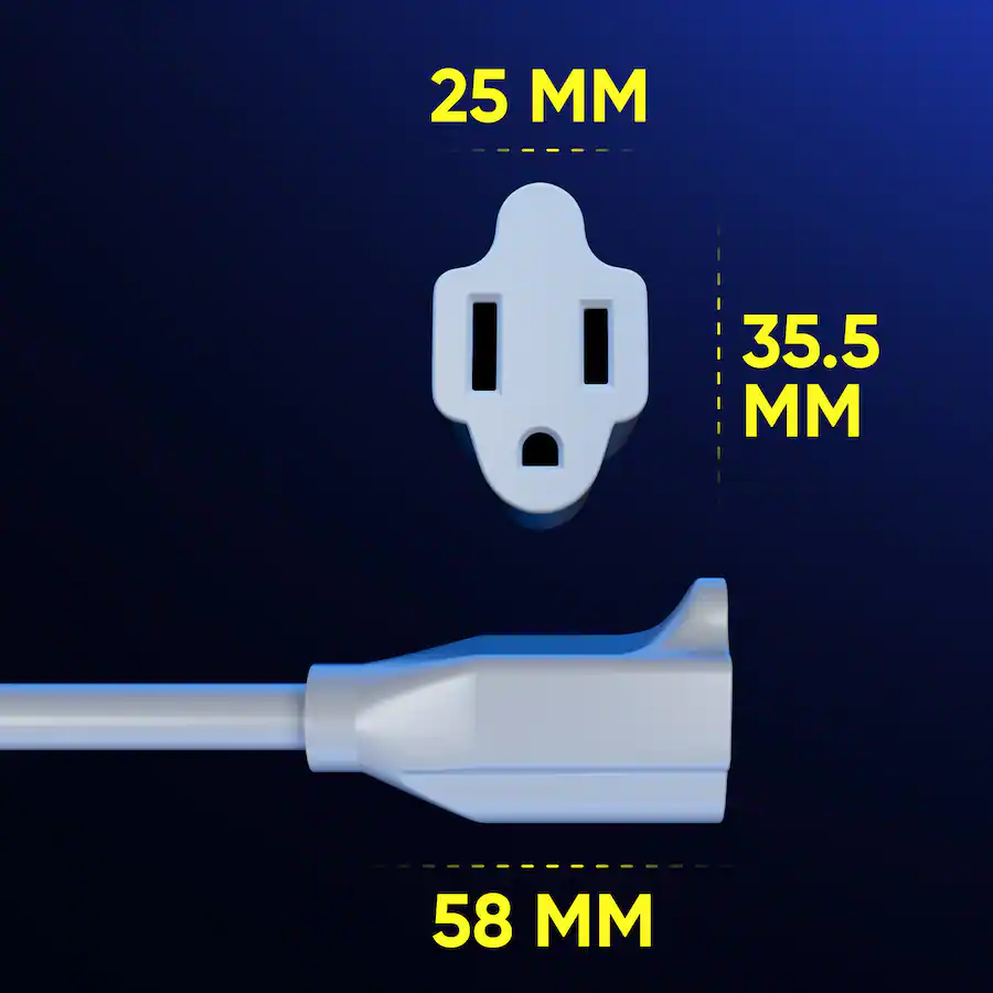 Maximm 6 Feet 14Awg 360° Rotating Flat Plug Extension Cord / Wire, 3 ...