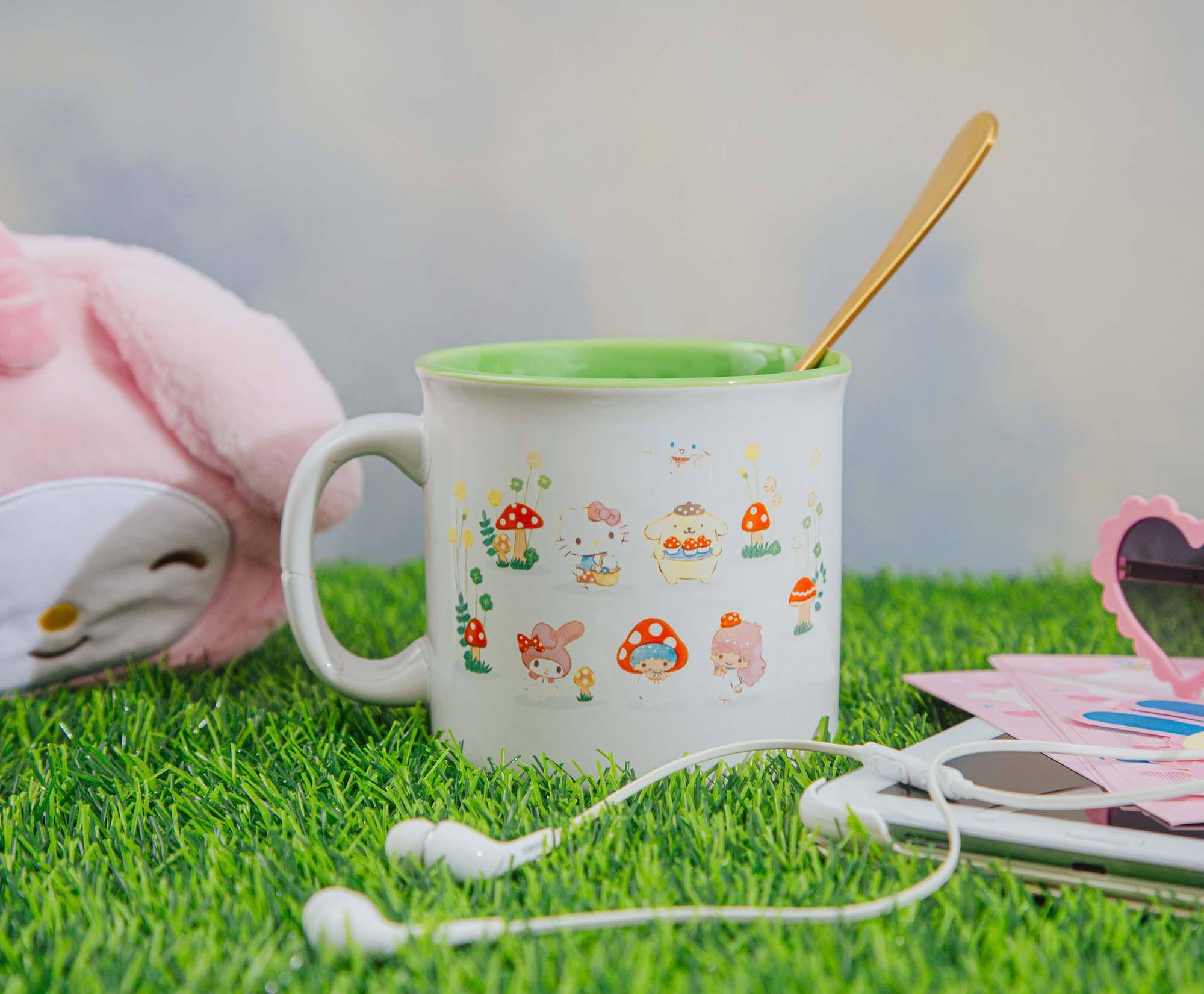 Alt View 3. Hello Kitty - Sanrio Hello Kitty and Friends Mushroom Crew 20-Ounce Ceramic Camper Mug - Green.