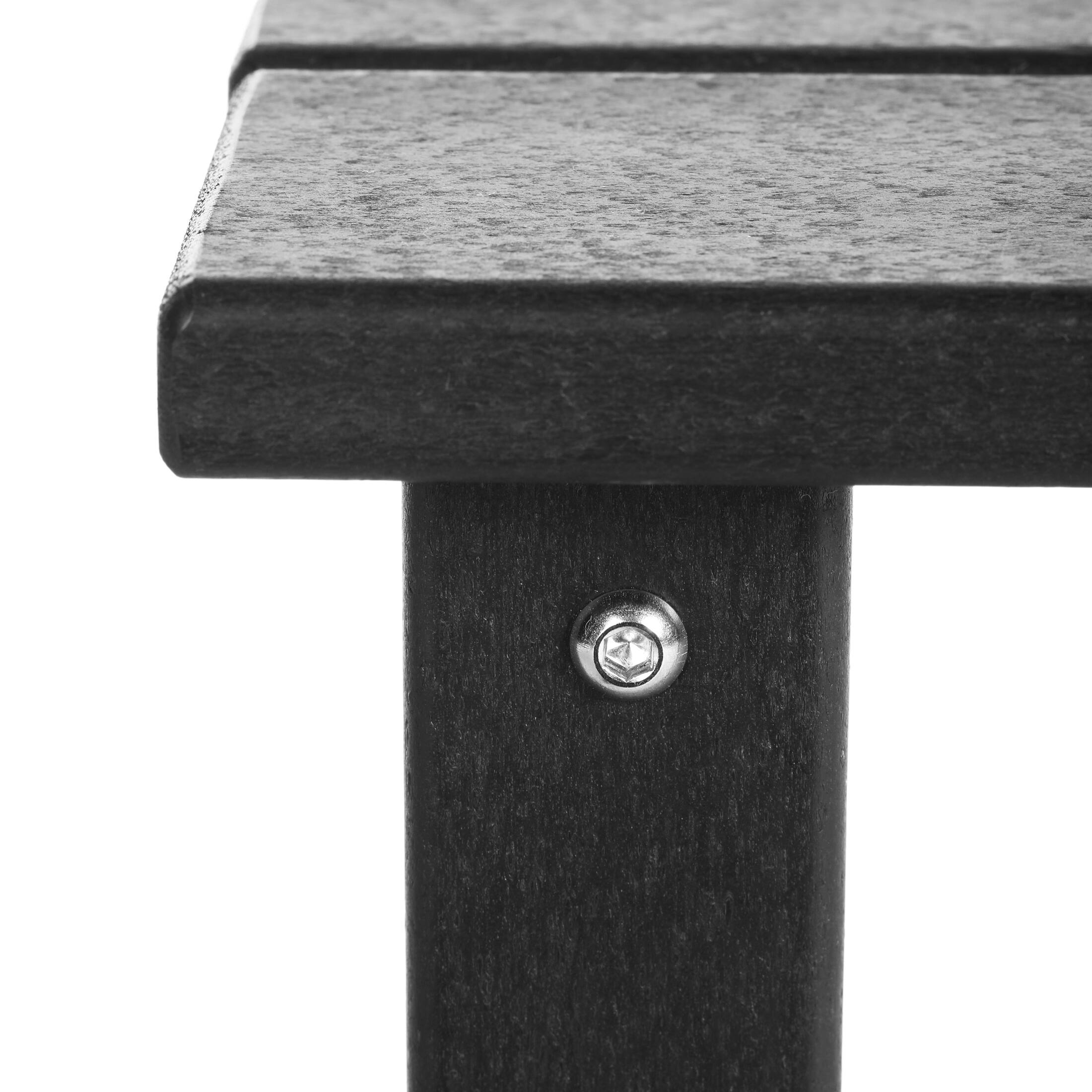 Alt View 6. WestinTrends - WestinTrends Malibu 2-Piece Kids Outdoor HDPE Adirondack Chair With Square Side Table Set - Black.