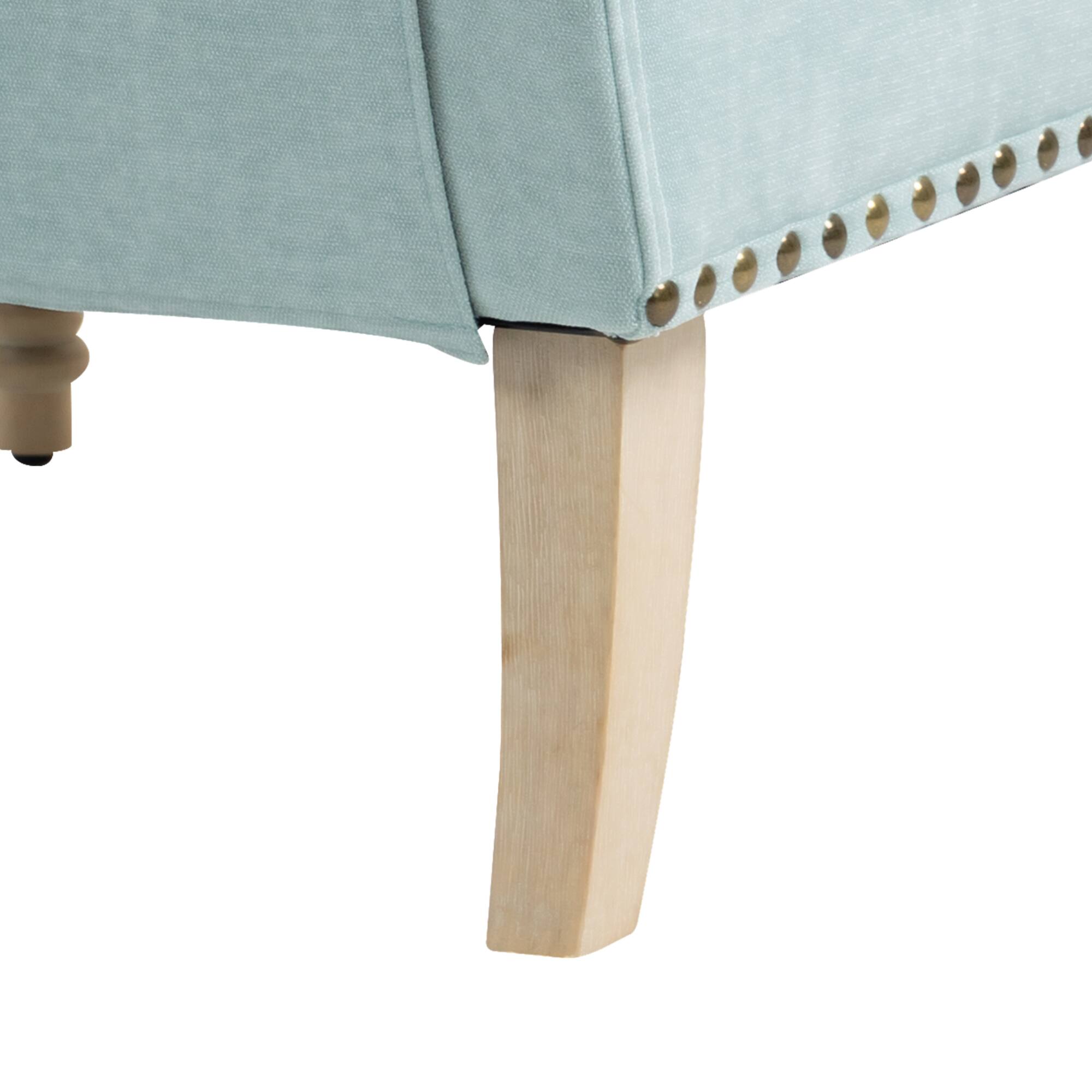 Alt View 10. GOODSILO - Stylish Upholstered Accent Chair with Wooden Legs and Nailhead Trim for Living Room or Bedroom - Sage.