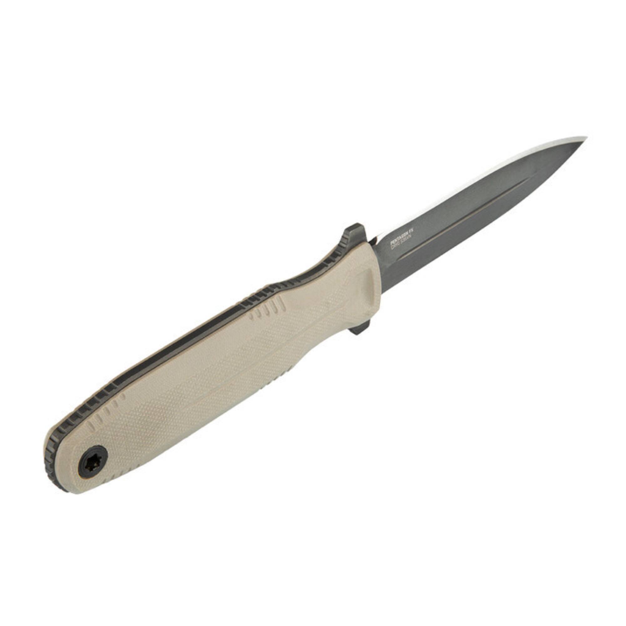 Front. SOG - SOG Pentagon FX S35VN Steel Blade with G10 Handle, Customizable Sheath (FDE).