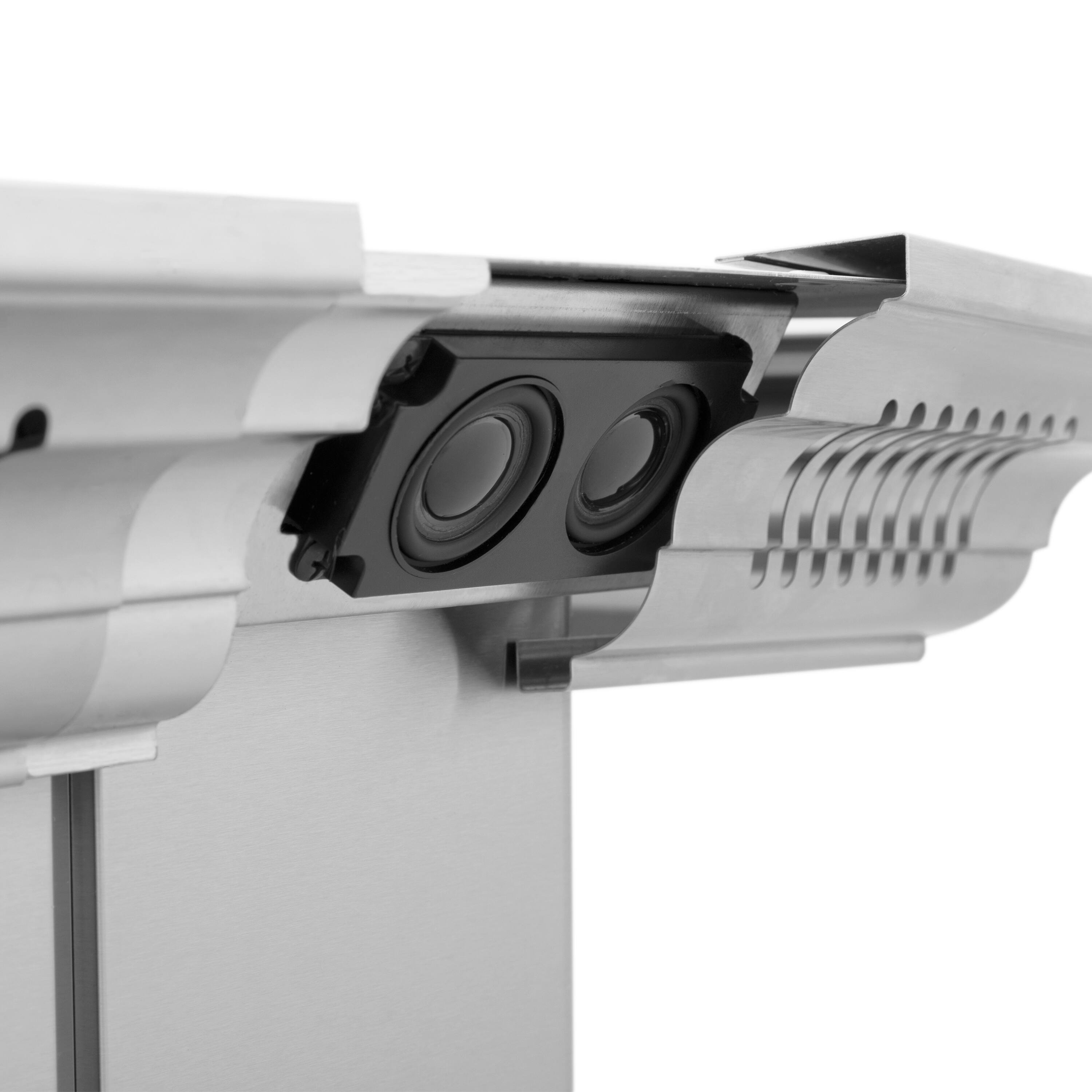 Alt View 5. ZLINE - 30 in. ZLINE CrownSound™Ducted Vent Island Mount Range Hood in Stainless Steel with Built-in Bluetooth Speakers - Stainless steel.
