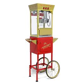 Wikistore - 12oz Popcorn Machine Cart Popcorn Cart with Wheels Vintage Popcorn Machine with Stainless Steel Kettle Movie Theater - Gold