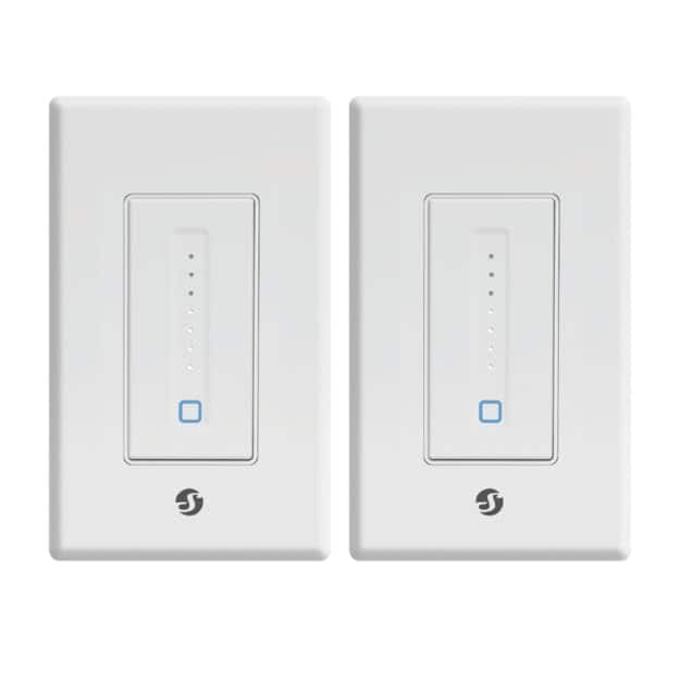 Shelly - Plus Wall Dimmer | UL Certified | Next-Generation Wi-Fi & Bluetooth Smart Wall Dimmer | Home Automation 2-pack - White