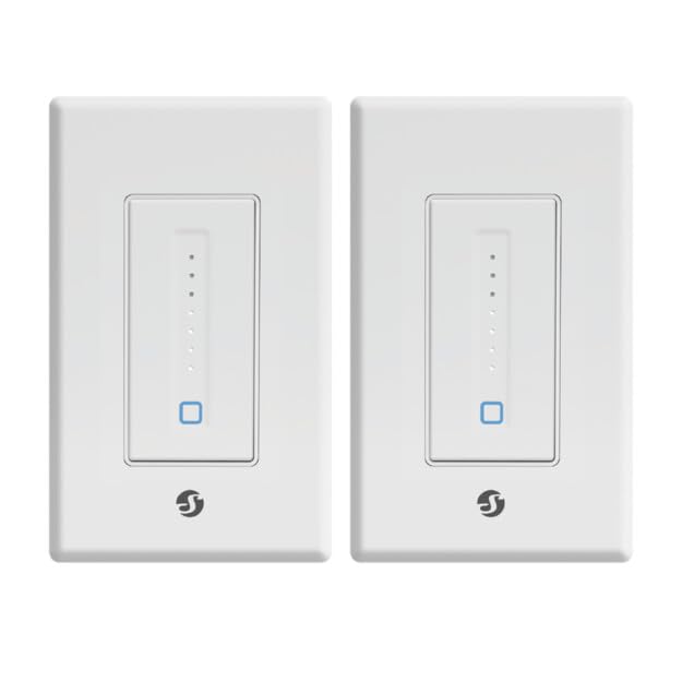 Front. Shelly - Shelly Plus Wall Dimmer | UL Certified | Next-Generation Wi-Fi & Bluetooth Smart Wall Dimmer | Home Automation 2-pack - White.