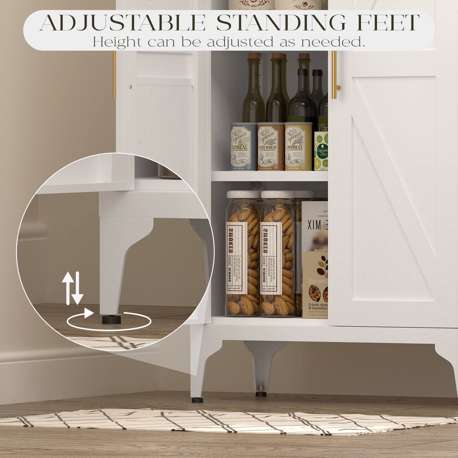ADJUSTABLE STANDING FEET  
Height can be adjusted as needed.