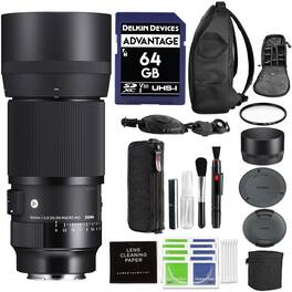 105mm F/2.8 DG DN Macro Art Lens for Sony E Bundle w/ Advanced Accessory Bundle | 260965 | Sigma 105mm for Sony E - Black