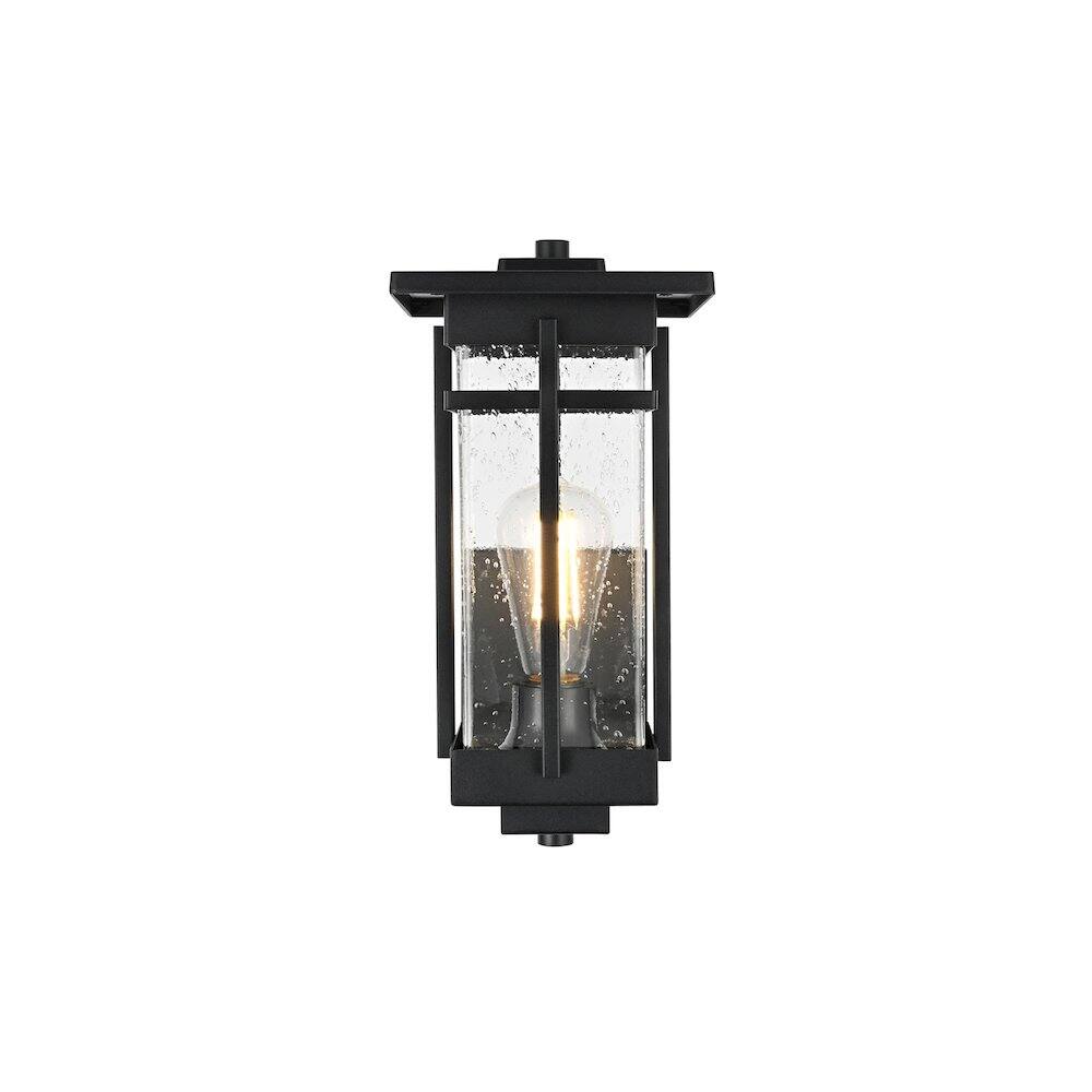 Back. Elegant Lighting - Livingston 7 inch Outdoor Pendant in Black - Black.