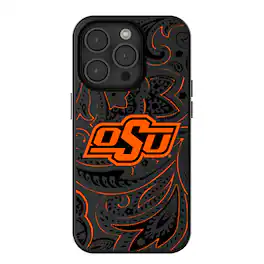 Keyscaper - NCAA - Oklahoma State Cowboys Paisley iPhone Magnetic Bump Case - 15 - Black
