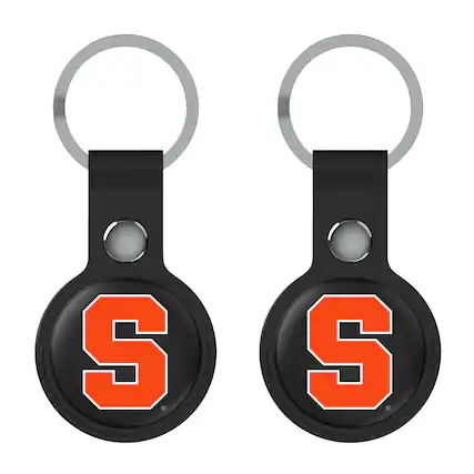 Front. Keyscaper - Black Syracuse Orange Two-Pack AirTag Holders - No Size - Black.