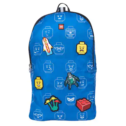 Front. LEGO - LEGO Minifigure Packable Backpack W/ 6 Patches - Iconic.