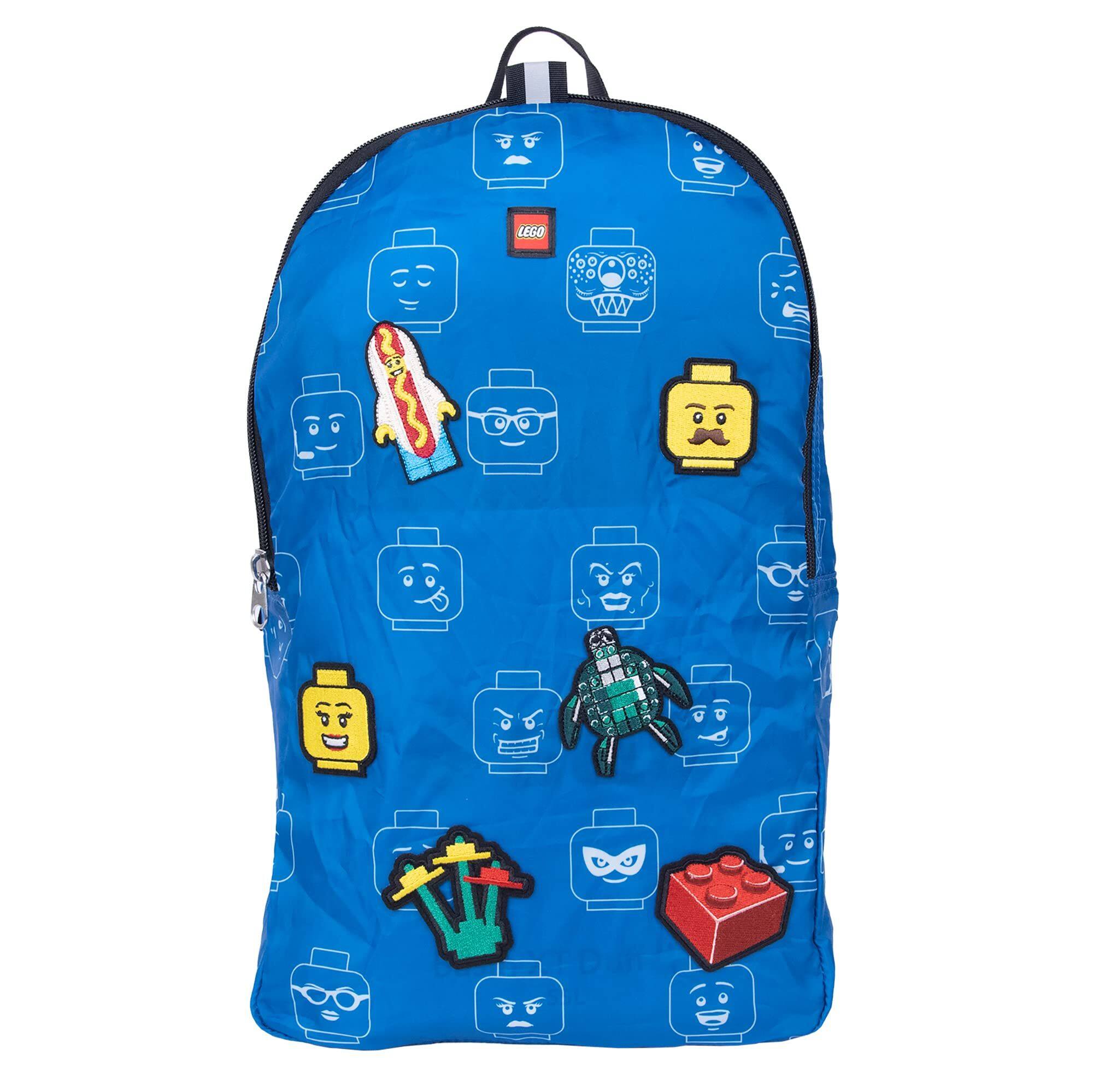 Front. LEGO - LEGO Minifigure Packable Backpack W/ 6 Patches - Iconic.