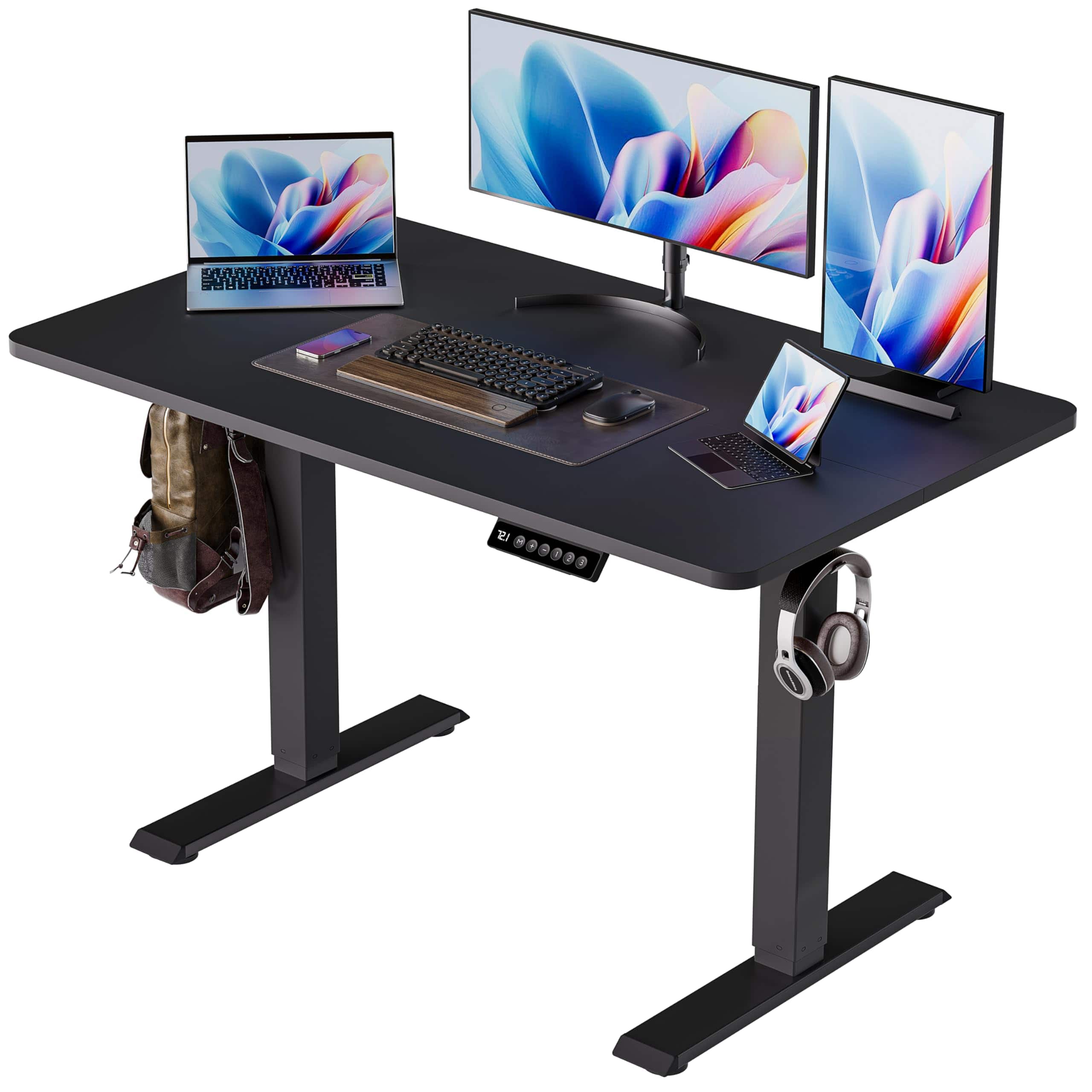 Hirose Alice - BIZUM Standing Desk Electric Adjustable Computer Desk-Stand up Desk Office Gaming Home Office Memory Desks - Black 40*24 Inch