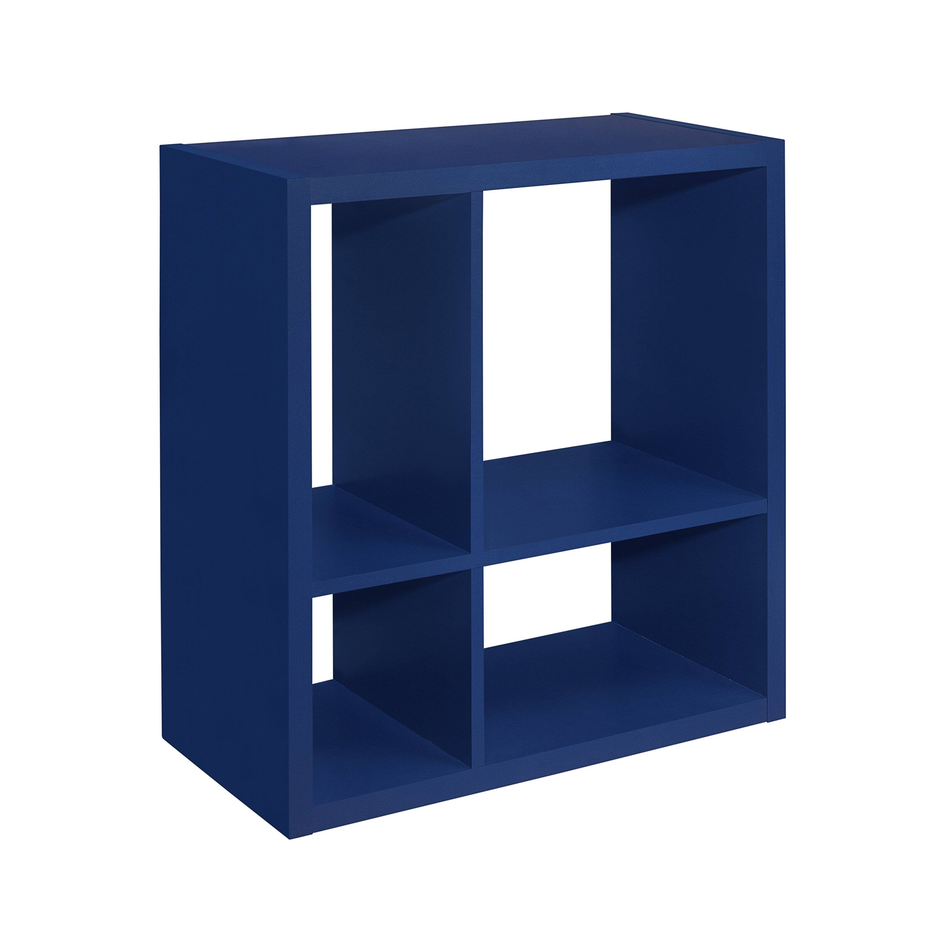 Angle. Kings Brand Furniture - Kings Brand Furniture Katelyn 4-Cube Bookcase/Organizer, Blue - Blue.