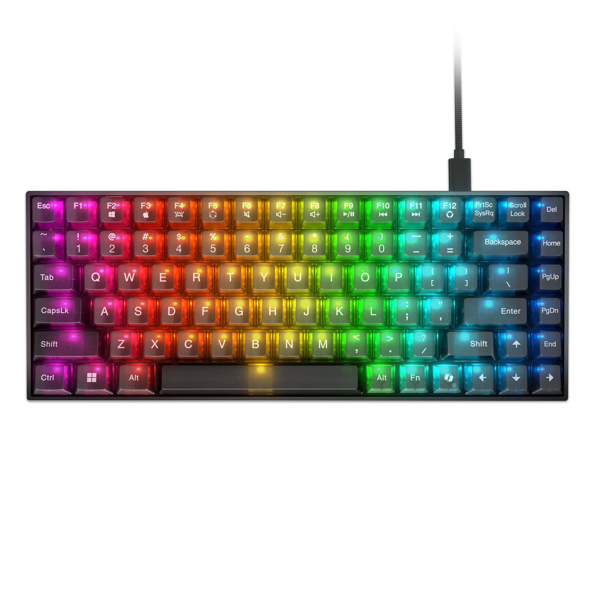 Esc
F1
F2
F3
F4
F5
F6
F7
F8
F9
F10
F11
F12
PrtSc SysRq
Scroll Lock
Del
1
2
3
4
5
6
7
8
9
0
-
+
Backspace
Home
Tab
Q
W
E
R
T
Y
U
I
O
P
[
]
\
PgUp
CapsLk
A
S
D
F
G
H
J
K
L
;
'
Enter
PgDn
Shift
Z
X
C
V
B
N
M
,
.
Shift
End
Ctrl
Alt
Alt
Fn