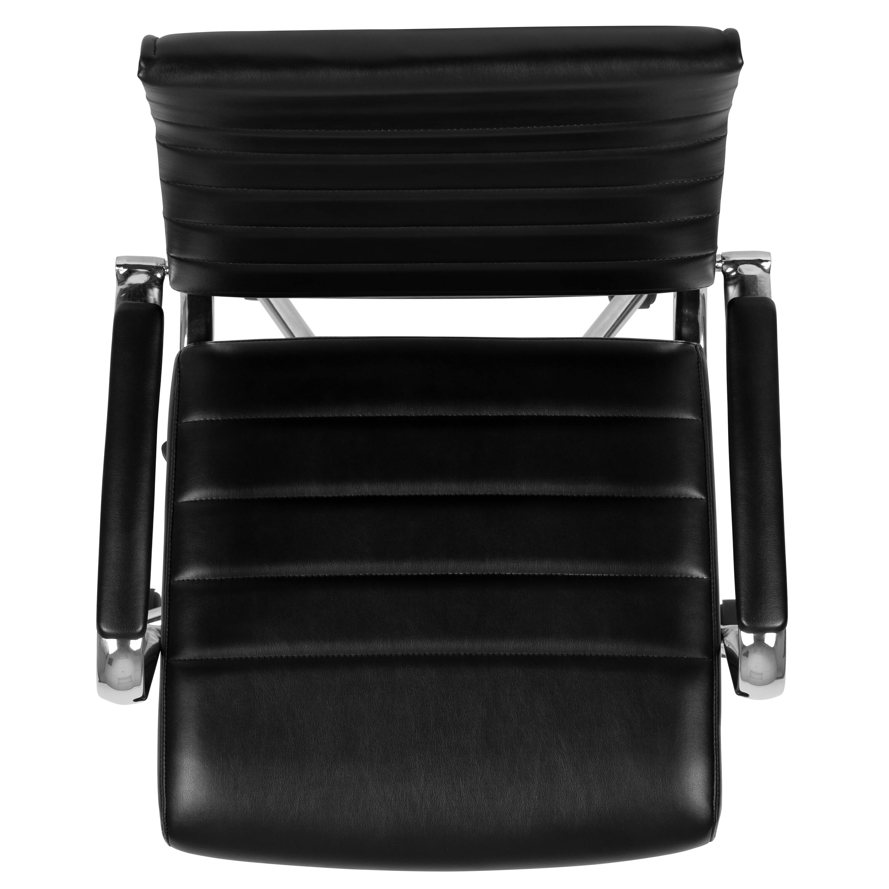 Alt View 8. Emma + Oliver - High Back LeatherSoft Ribbed Executive Swivel Office Chair - Desk Chair - Black.