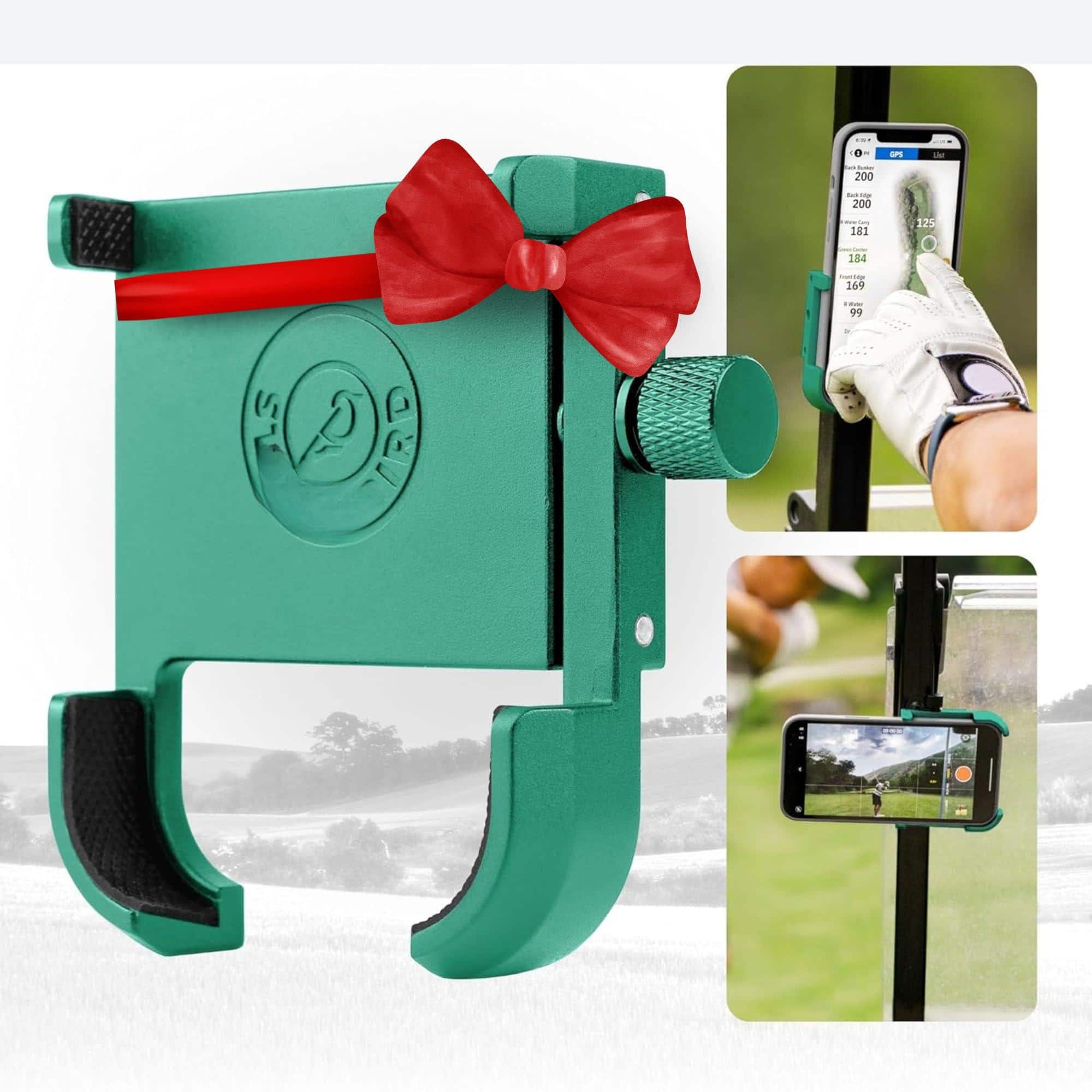 TECH SAFARI - Golf Magnetic Phone Holder Cart Accessory Slim Smartphone Mount Store & Access Cell Ultra Strong Universal - Green