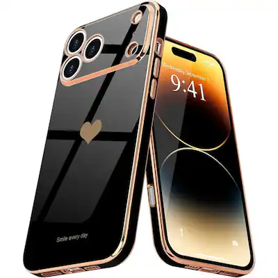 Entronix - Luxury Heart Design Case for iPhone 17 Pro Max - Stylish and Protective - Black Entronix - Luxury Heart Design Case for iPhone 17 Pro Max - Stylish and Protective - Black