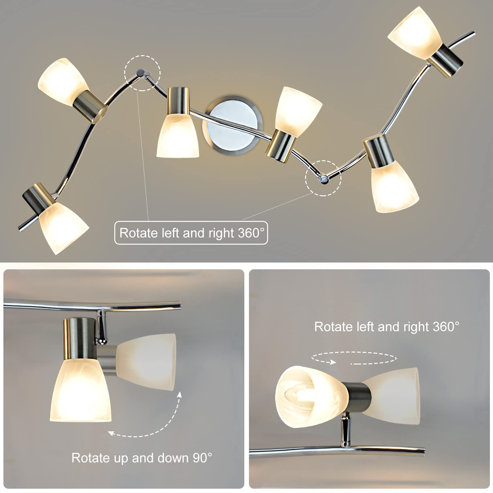 Dazzed Corner 6 Light Flexible Track Lighting Rail,Ceiling Light