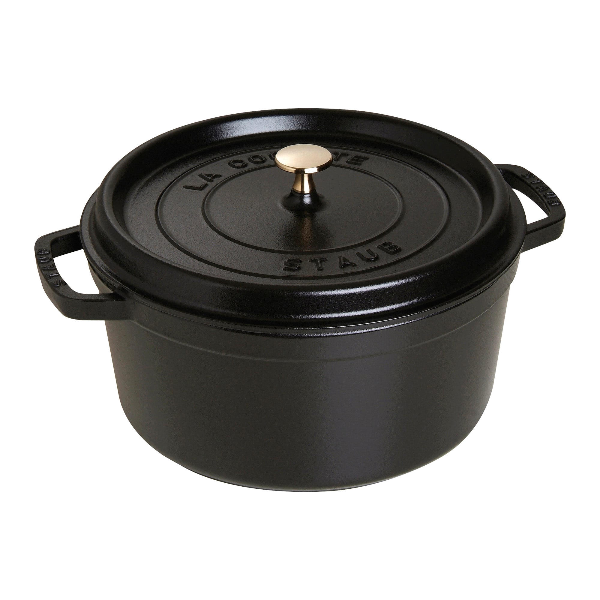 Staub - Cast Iron Round Cocotte, Dutch Oven, 7-quart, serves 7-8, Made in France - Matte Black - Thumbnail 4