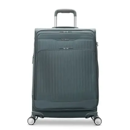 Front. Samsonite - Silhouette 18 28" Expandable Spinner Suitcase - Slate Bue.
