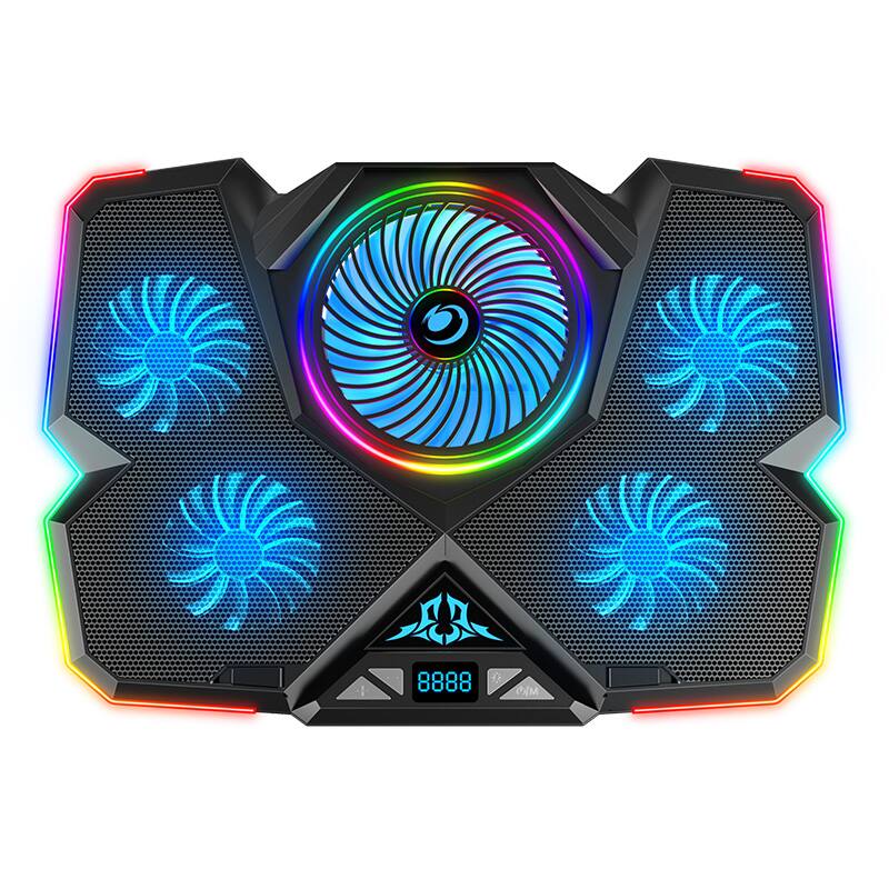 Front. Cluzine - Heavy Duty RGB Laptop Cooling Pad Mute Design for 17 Inch Notebook.