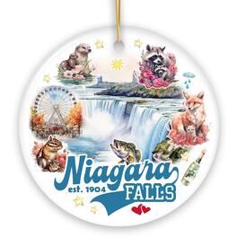 OrnamentallyYou - Classically Artistic Niagara Falls Art Ornament Canadian and New York Paradise Souvenir - Multi-colored