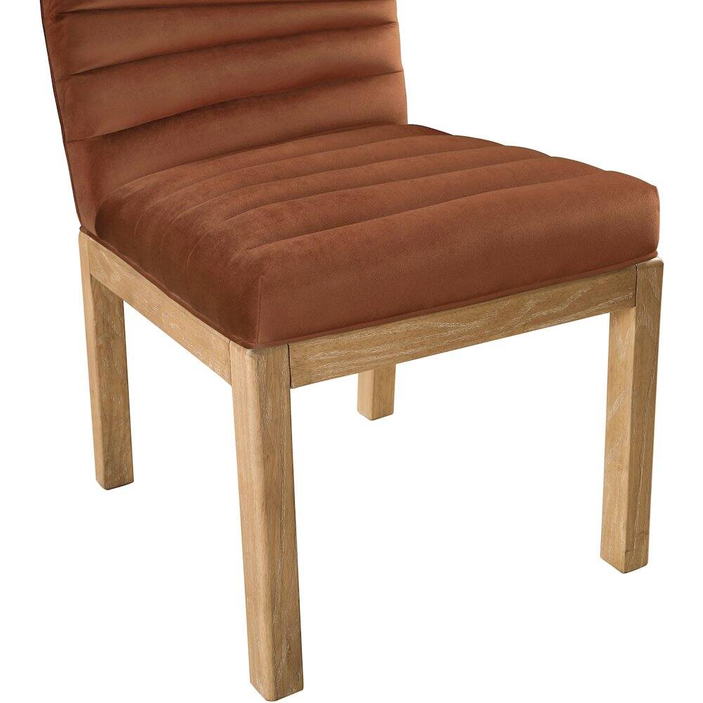 Meridian Furniture - Evelyn Cognac Velvet Dining Chair - Thumbnail 3
