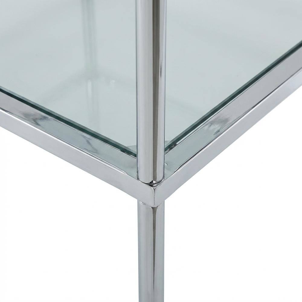 Alt View 2. FurniFact - End Table with Modern Design and Durable Construction - Clear.